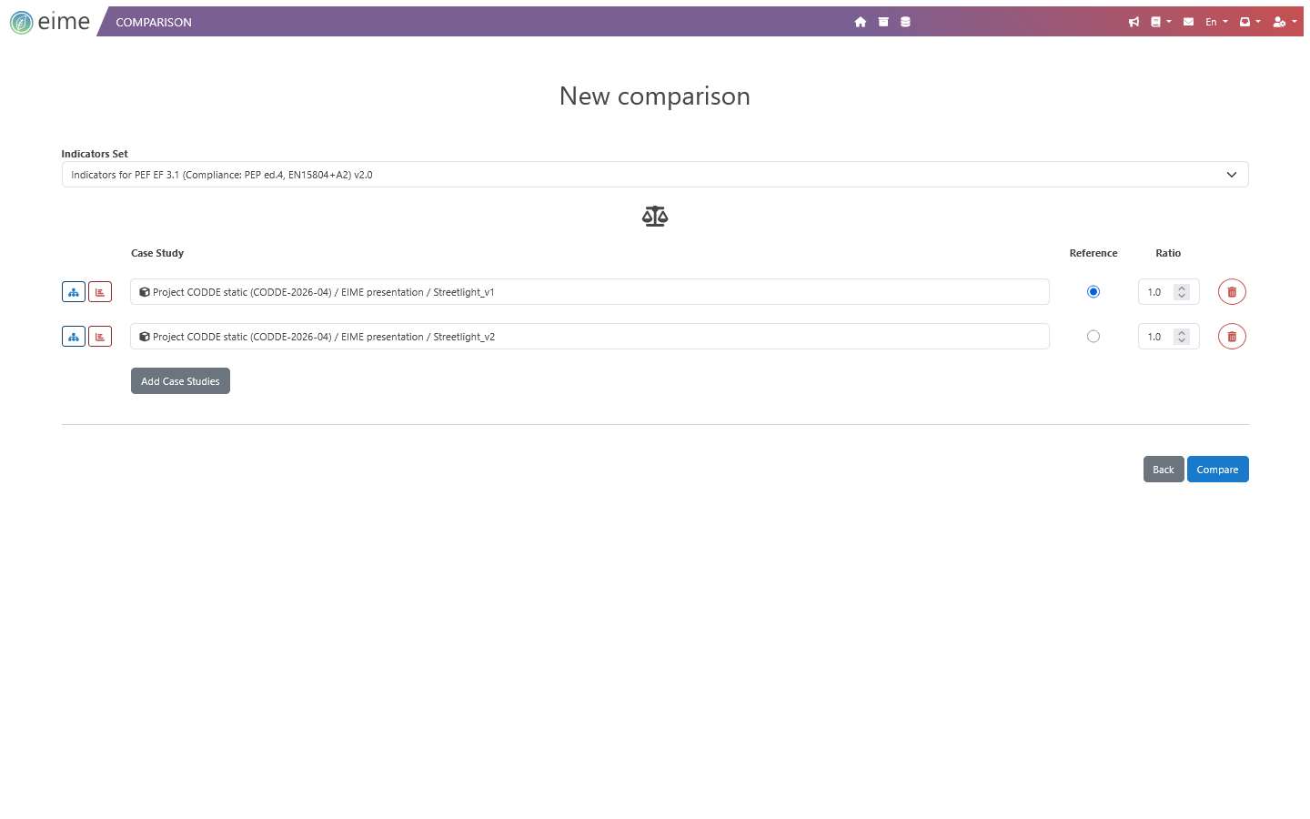 EIME LCA software comparison feature