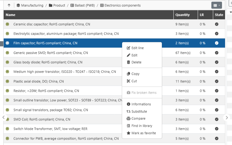 EIME LCA software modeling details features